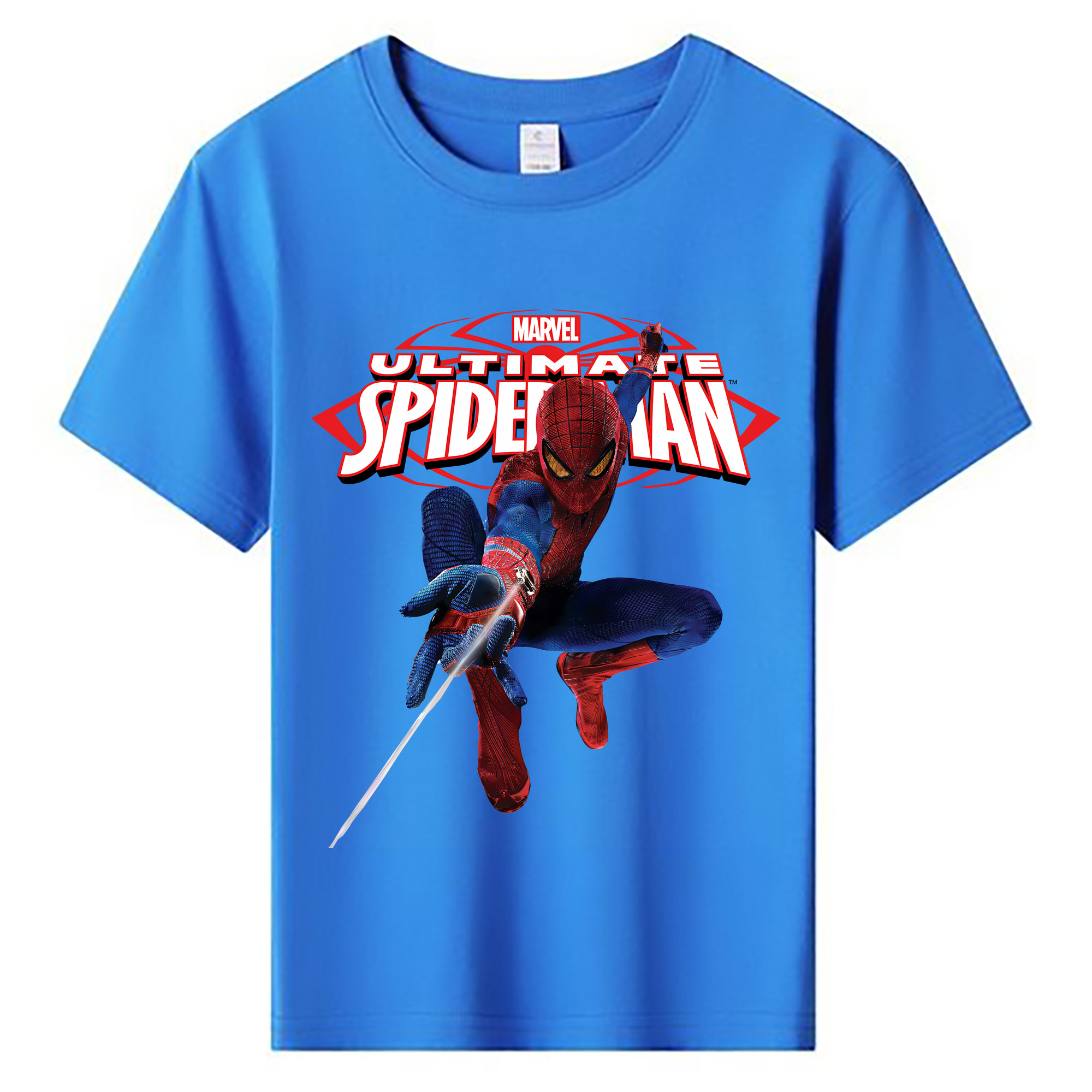 （画像用） Spider Man スパイダーマン 綿100％キッズTシャツ（フロントプリント）